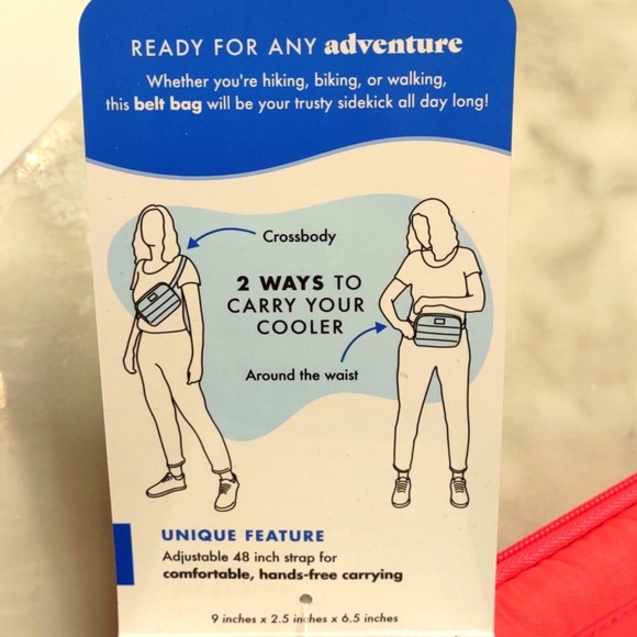 NWT Fit & Fresh Jada Belt Bag Cooler Hot Pink - Picture 9 of 12